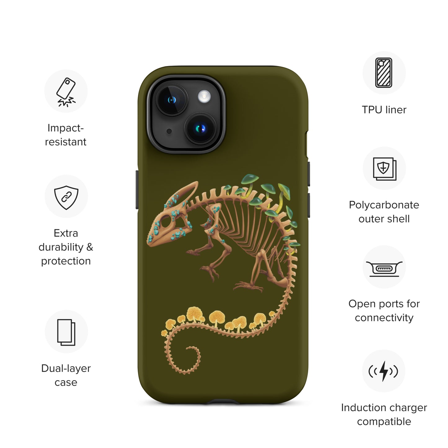 Fungal Chameleon Skeleton - Tough Case for iPhone®