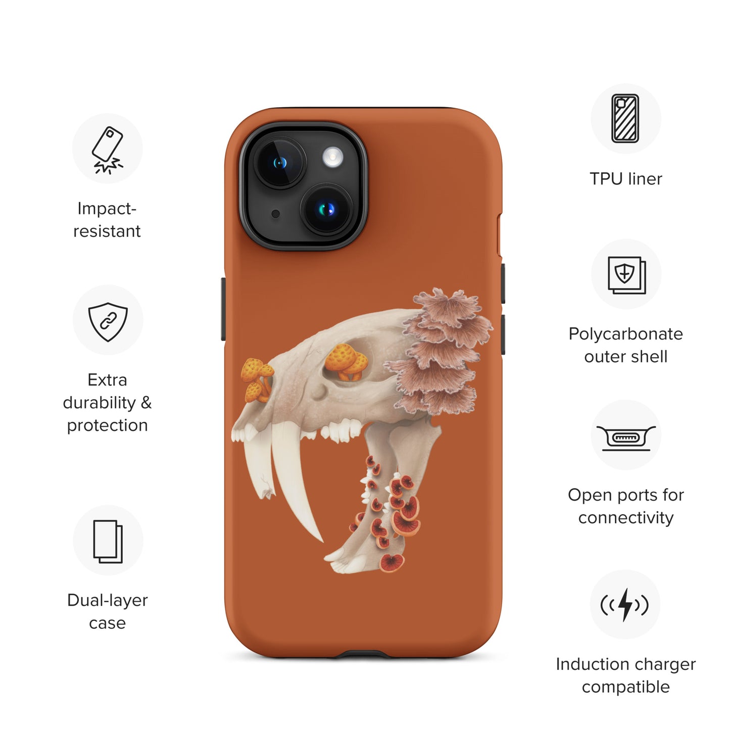 Fungal Sabertooth Skull - Tough Case for iPhone®