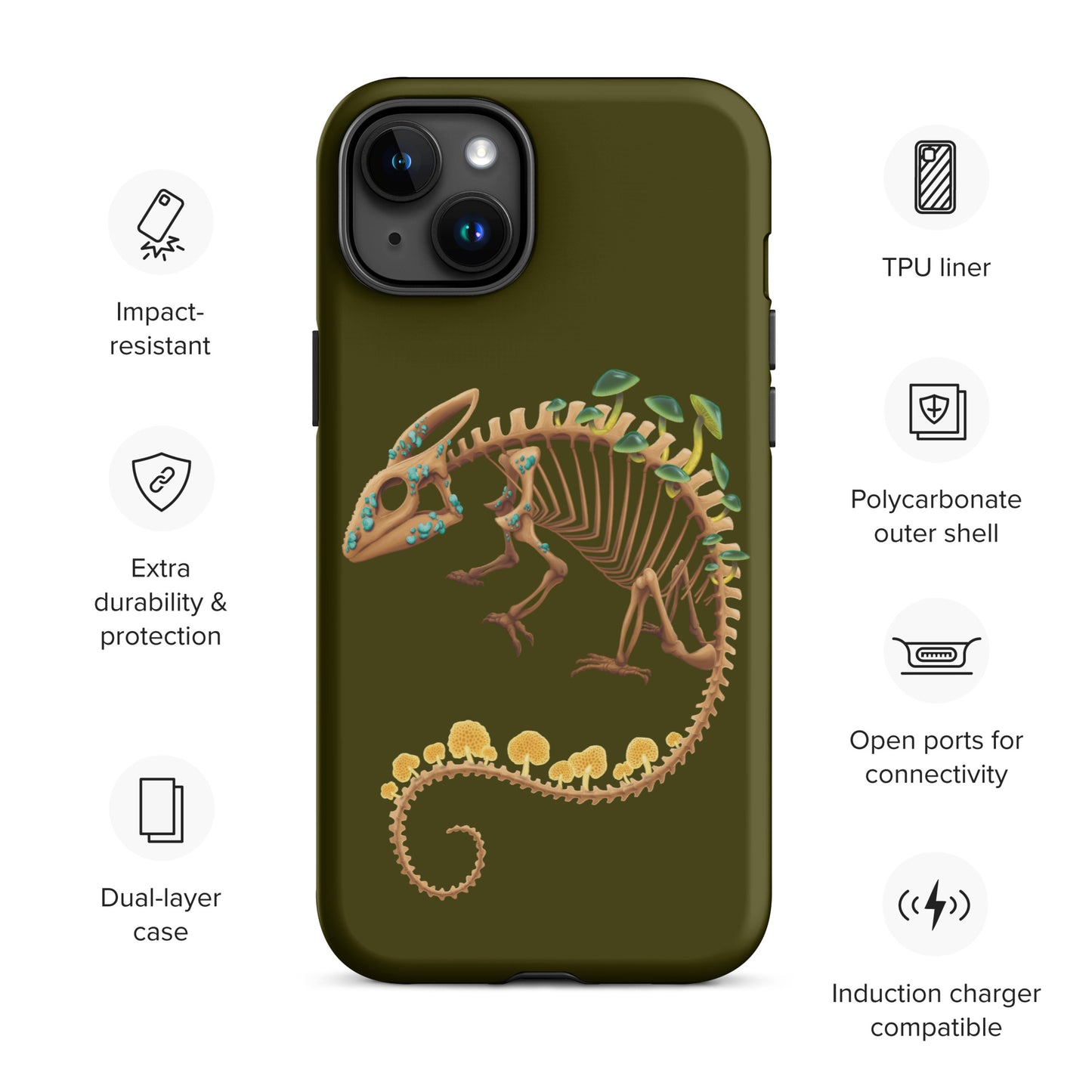 Fungal Chameleon Skeleton - Tough Case for iPhone®