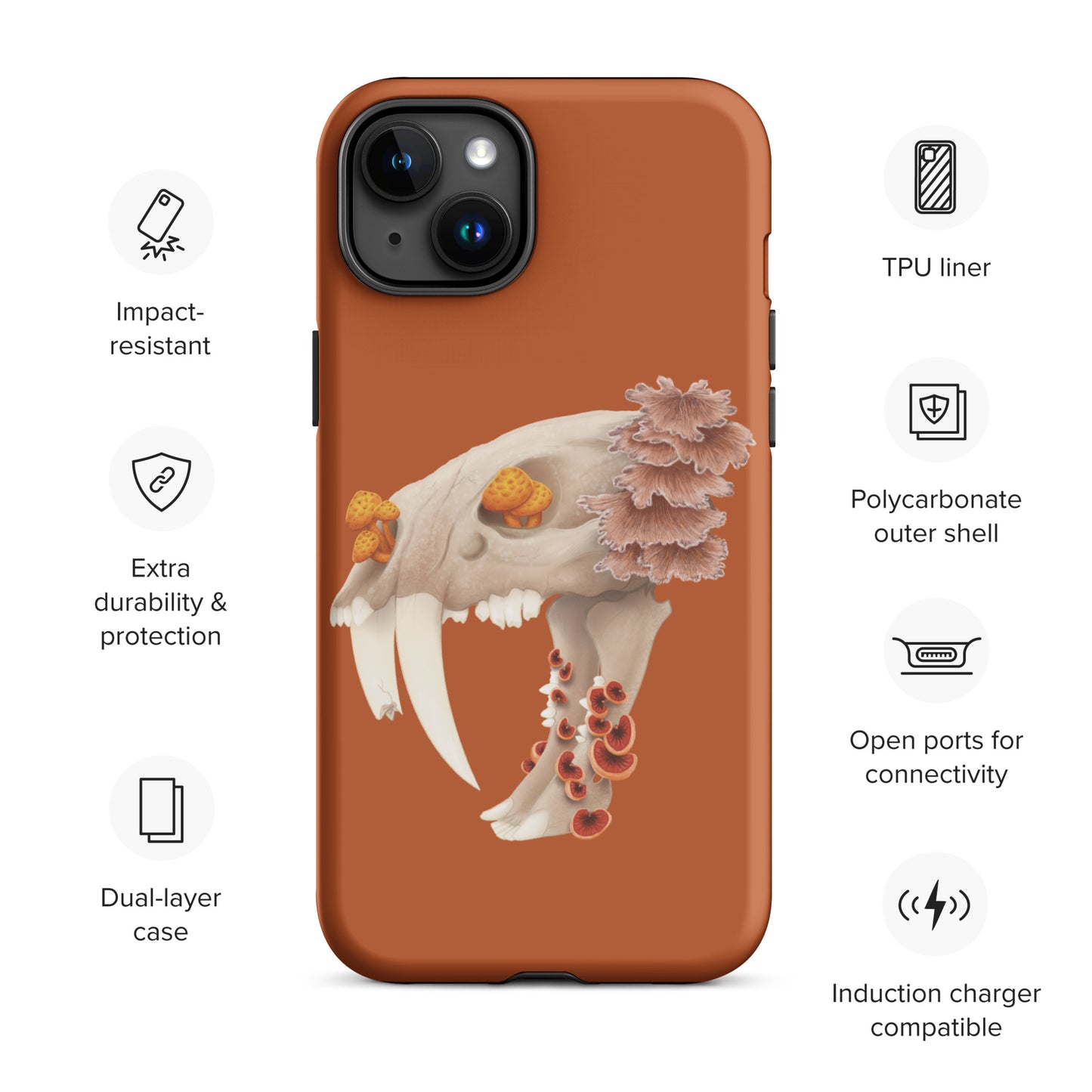 Fungal Sabertooth Skull - Tough Case for iPhone®