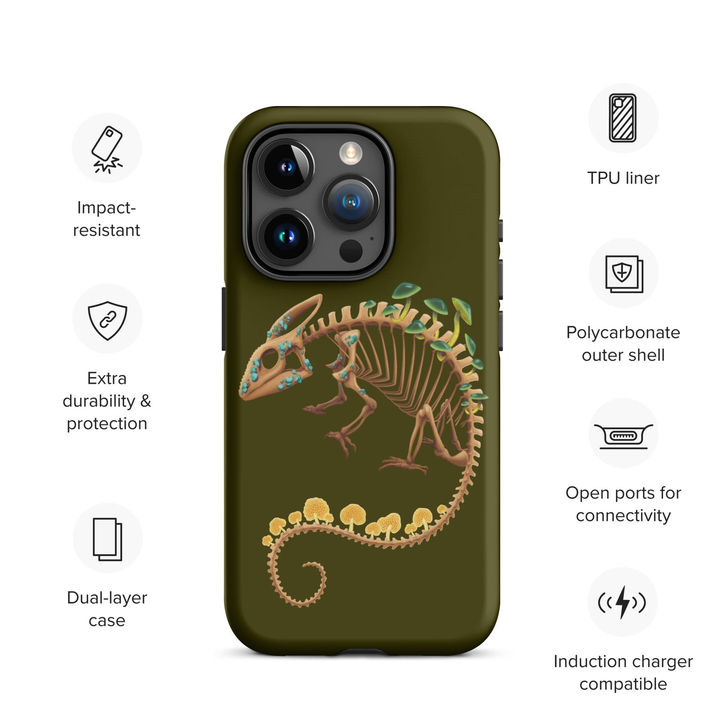 Fungal Chameleon Skeleton - Tough Case for iPhone®