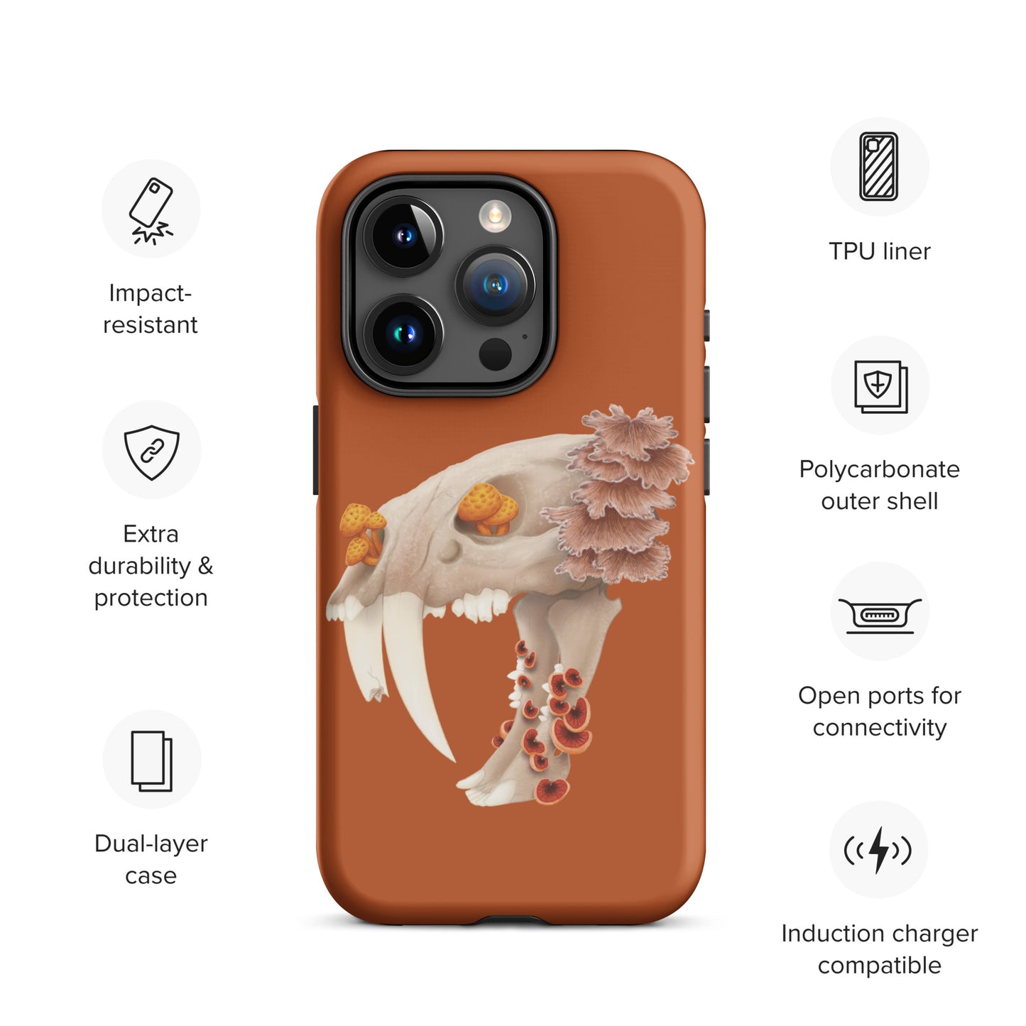 Fungal Sabertooth Skull - Tough Case for iPhone®