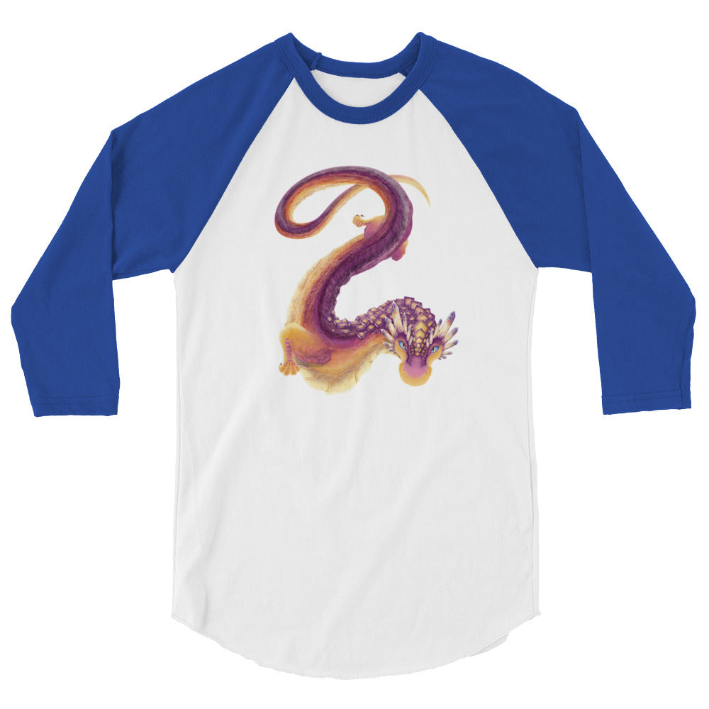 Fluorite Mineral Dragon - Unisex 3/4 Sleeve Raglan Shirt