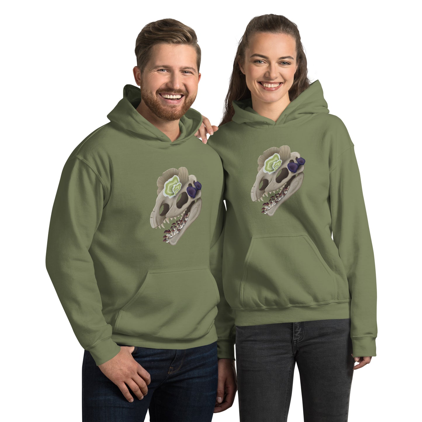 Fungal Dilophosaurus Skull - Unisex Hoodie