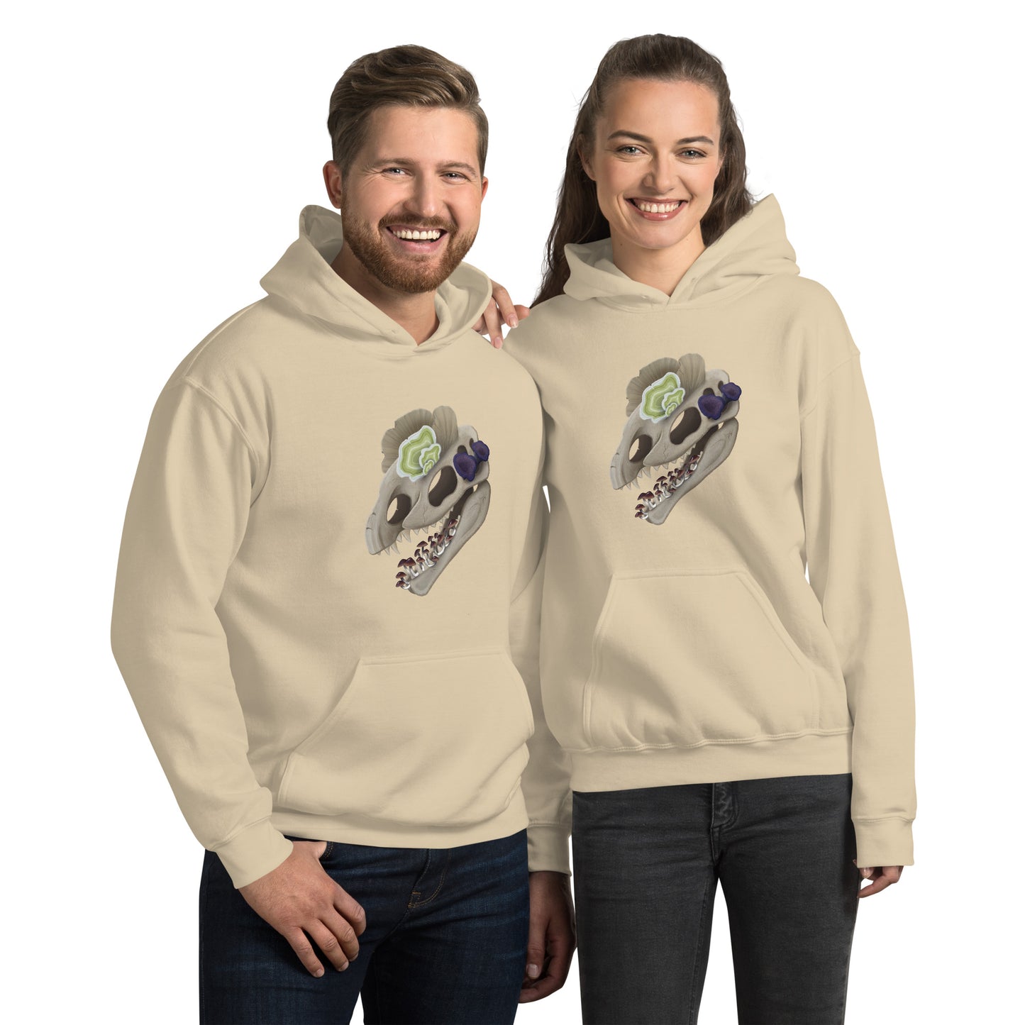 Fungal Dilophosaurus Skull - Unisex Hoodie