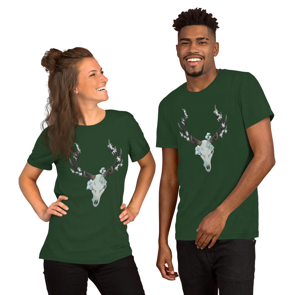 Fungal Elk Skull - Unisex t-shirt