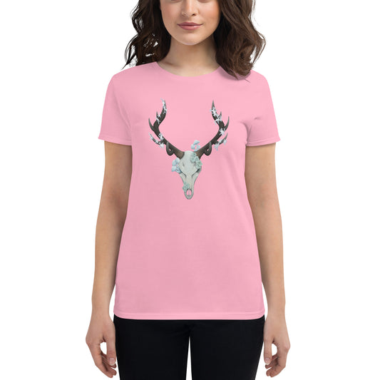 Fungal Elk Skull - Women's Short Sleeve T-Shirt