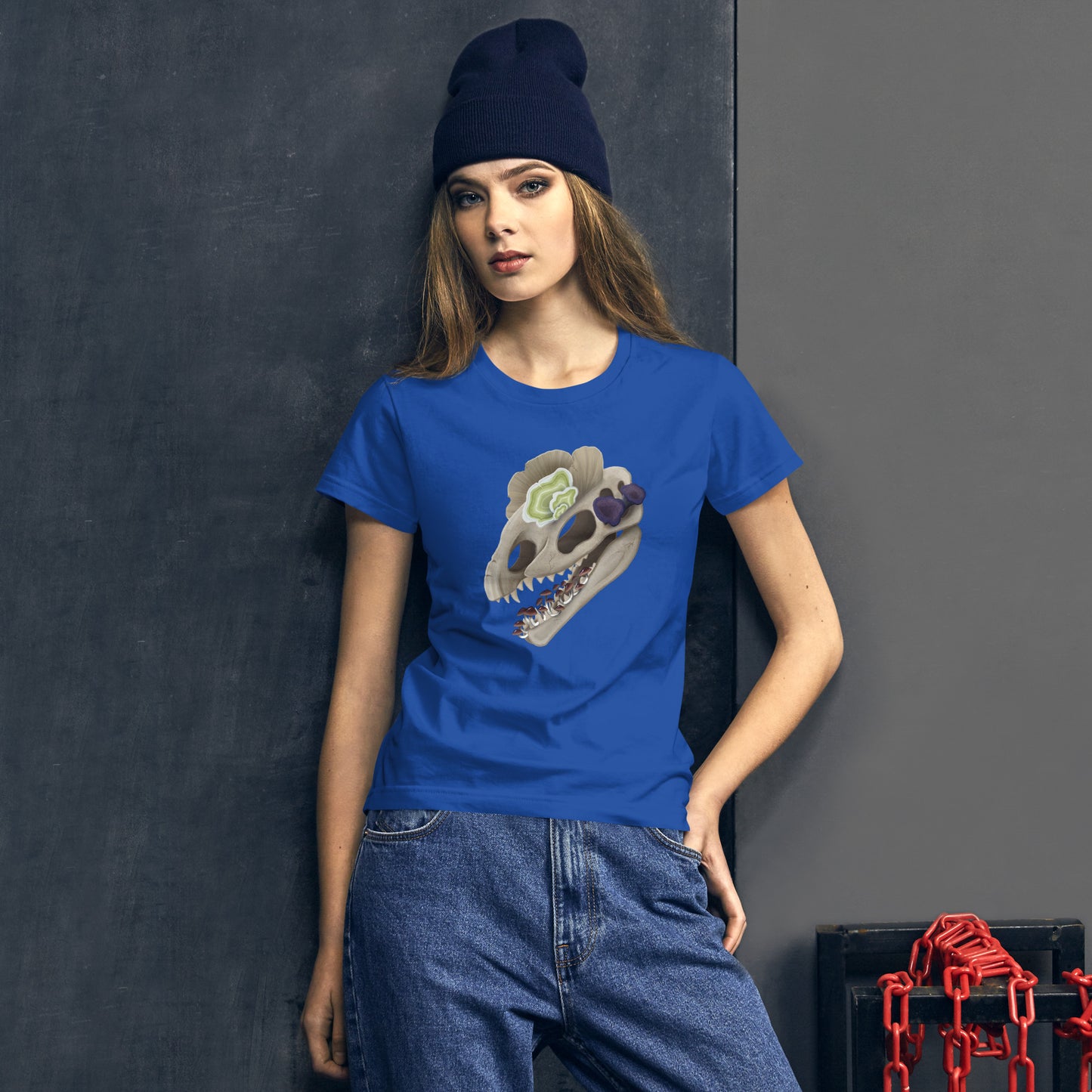 Fungal Dilophosaurus Skull - Women's short sleeve t-shirt