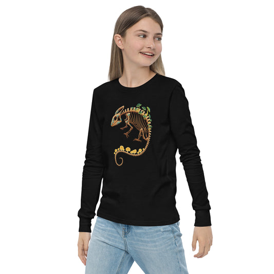 Fungal Chameleon Skeleton - Youth Long Sleeve Shirt