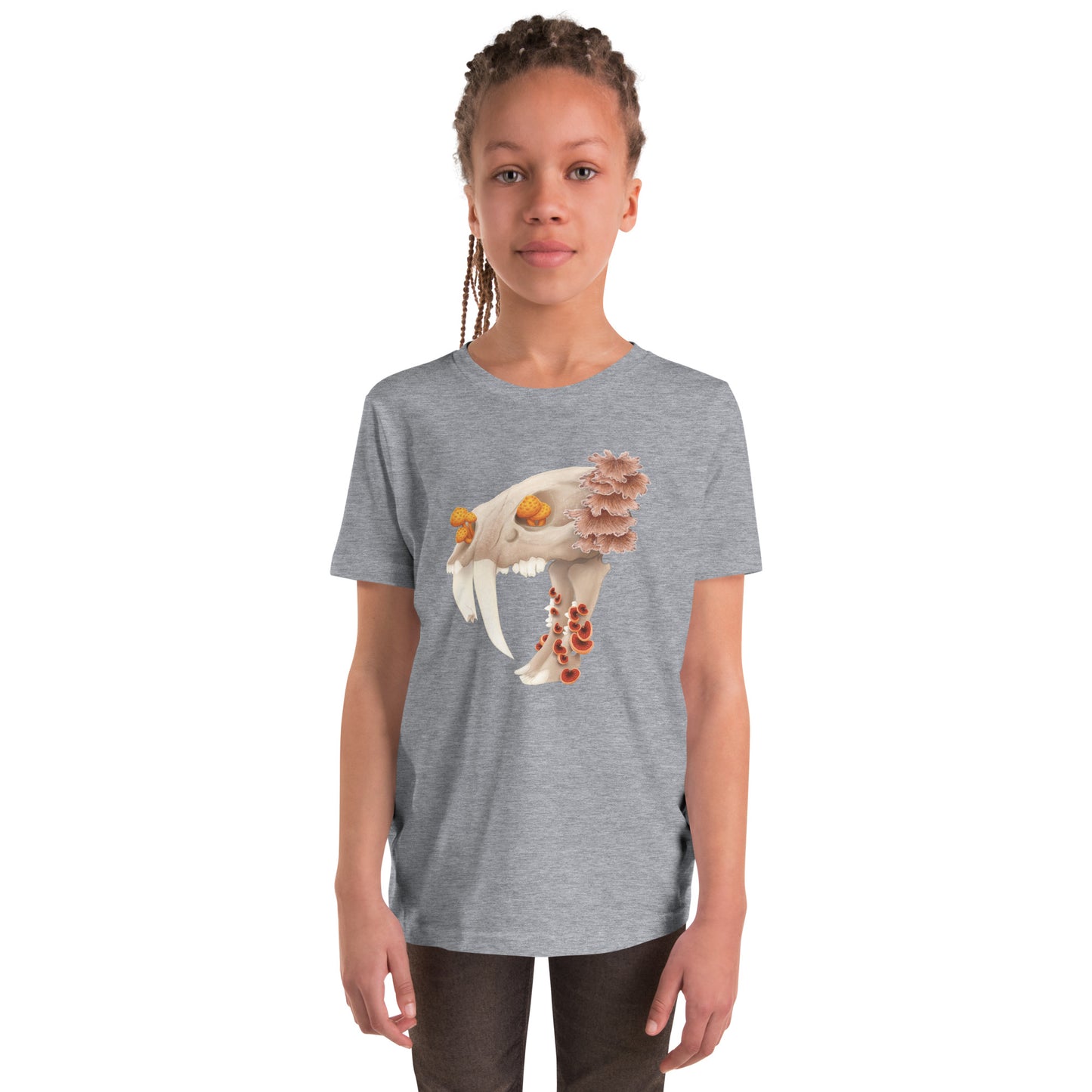 Fungal Sabertooth Skull - Youth Short Sleeve T-Shirt