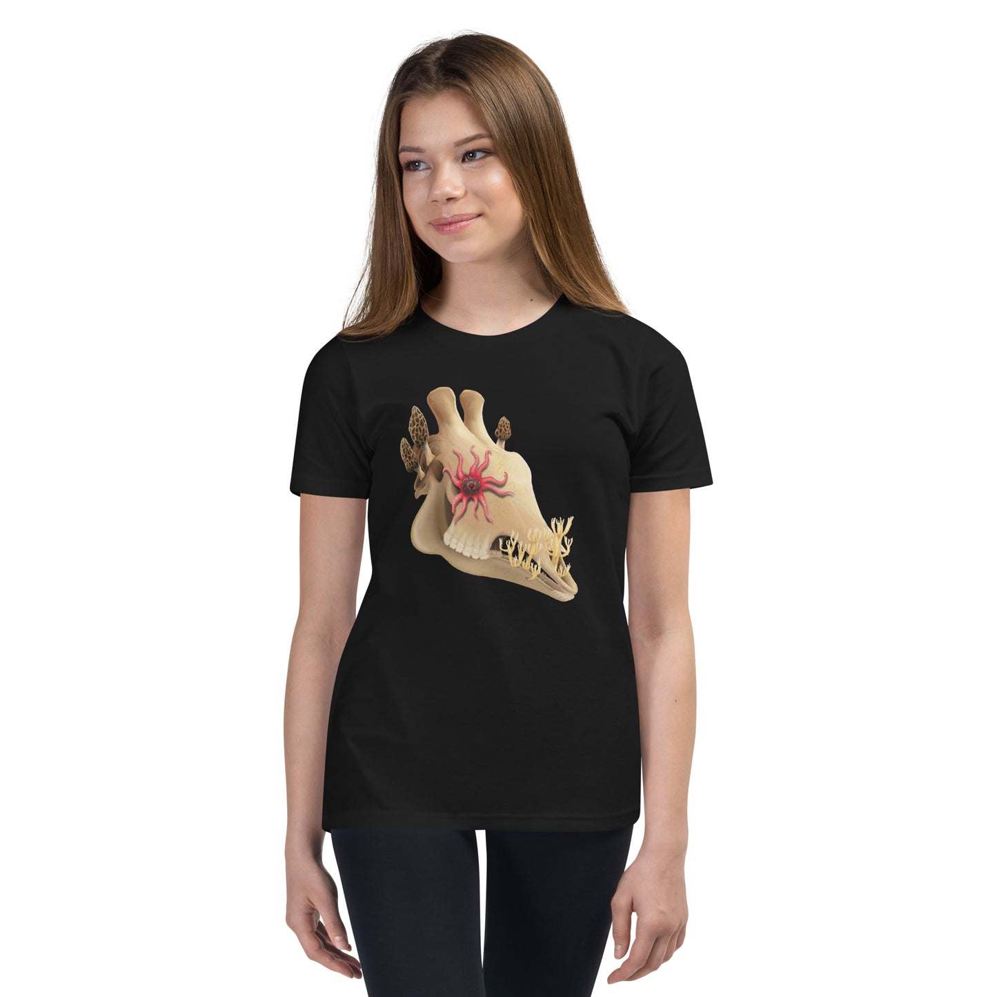 Fungal Giraffe Skull - Unisex Youth Short Sleeve T-Shirt