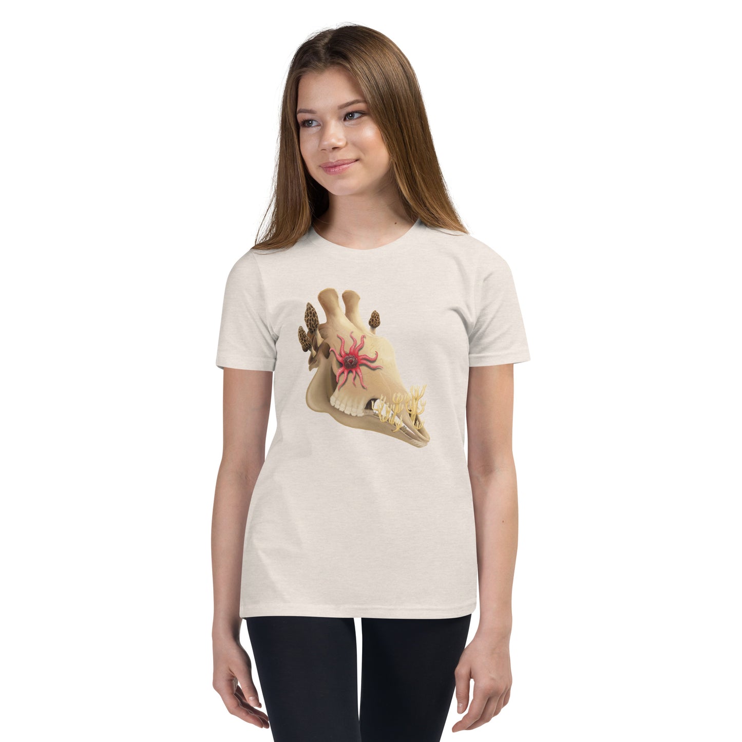 Fungal Giraffe Skull - Unisex Youth Short Sleeve T-Shirt