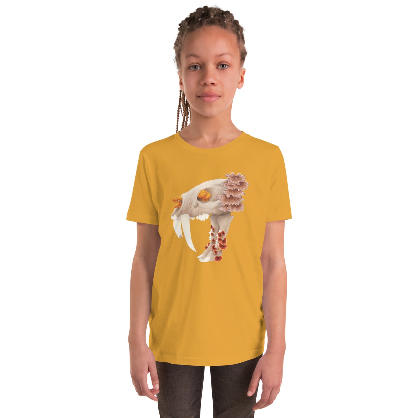 Fungal Sabertooth Skull - Youth Short Sleeve T-Shirt