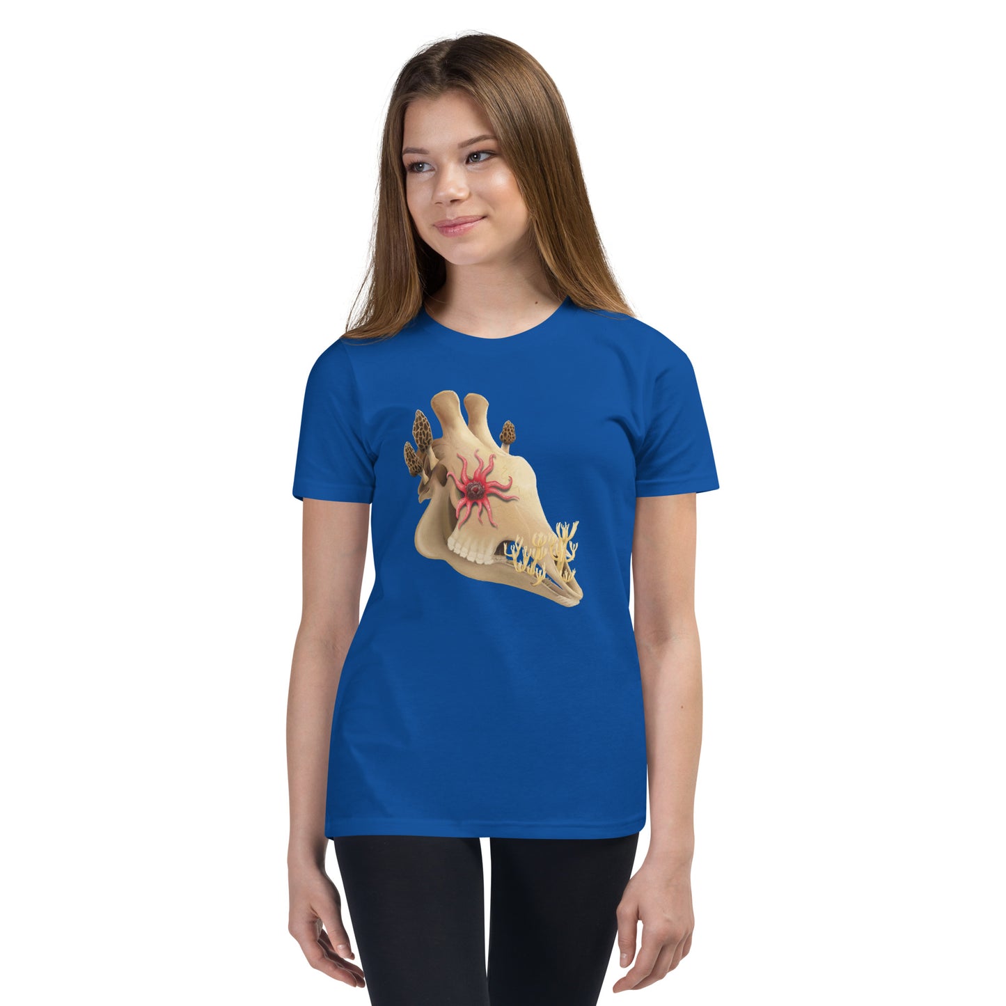 Fungal Giraffe Skull - Unisex Youth Short Sleeve T-Shirt